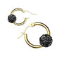 Damen 1 Paar Creolen KRISTALL-KUGEL Ohrringe Schmuck Ohrstecker Chirurgenstahl Gold Multicolor