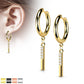 1 Paar Damen Creolen Ohrhänger Anhänger 4 Zirkonia Clear Ohrringe Ohrstecker Silber Gold Schwarz Roségold