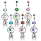 Bauchnabelpiercing 1,6mm 10mm Traumfänger Anhänger Nabelpiercing Chirurgenstahl Bananabell Zirkonia Silber viele Farben