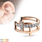 Ohrklemme DOPPEL KREUZ PAVÉ ZIRKONIA clear Ohrringe Ohrclip Fake-Piercing Messing Silber Gold Roségold