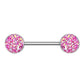 Brustwarzenpiercing Glitzer Steine Brustpiercing Nippelpiercing Chirurgenstahl Silber Multicolor Stab 1,6/14mm Stein 9mm