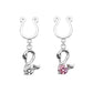 Brustwarzenpiercing Schwan KRISTALL Fake Intimpiercing Brustpiercing Nippelpiercing Edelstahl Silber ZIRKONIA Pink Clear