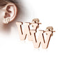 1 Paar Ohrstecker ALPHABET INITIALEN e Ohrringe Schmuck Set Edelstahl Silber Roségold