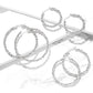 1 Paar Damen CREOLEN FLECHT-DESIGN Ohrringe Ohrstecker Chirurgenstahl Silber 30/40/50mm