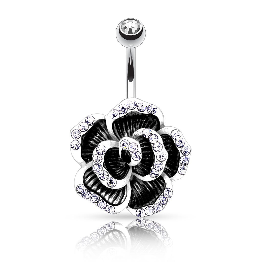 Bauchnabelpiercing Set 1,6mm 10mm Blume Nabelpiercing Edelstahl Chirurgenstahl Bananabell Zirkonia Kristalle Silber Gold Roségold