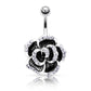 Bauchnabelpiercing Set 1,6mm 10mm Blume Nabelpiercing Edelstahl Chirurgenstahl Bananabell Zirkonia Kristalle Silber Gold Roségold