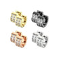1 Paar Damen CREOLE 8 Zirkonia Clear Ohrringe Ohrstecker Chirurgenstahl Gold Schwarz Roségold Silber 7mm