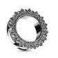 Ohrtunnel Filigrane Tribal-Herzen Silber Ohrpiercing Ohrschmuck Plug 6-25mm Screw Fit Flesh Schraubverschluss