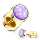 Fake Ohrplug leuchtender Stein Opal-Effekt Ohrpiercing Ohrschmuck Chirurgenstahl Schraubverschluss viele Farben 8mm