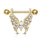 Brustwarzenpiercing Kristall Schmetterling Brustpiercing Nippelpiercing Chirurgenstahl Silber Mehrfarbig Stab 1,6/14mm