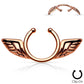 Brustwarzenpiercing Fake Engels-FLÜGEL Brustpiercing Clip ON Nippelpiercing Ring Chirurgenstahl Silber Roségold Gold