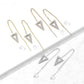1 Paar Damen Ohrringe Durchzieher Kristall Pavé Clear Dreieck-Anhänger Ohrringe Ohrstecker Chirurgenstahl Silber Gold Roségold