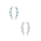 1 Paar Ohrklemmen STERNEN-KETTE 21 x 3mm Set Ohrringe Ohrclip Ohrstecker Chirurgenstahl Zirkonia Silber Clear Aqua
