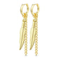 1 Paar Damen Ohrringe CREOLE Feder-Ketten Anhänger 2mm breit Ohrstecker Chirurgenstahl Gold Schwarz Silber 8mm