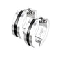 1 Paar Damen sandgebürstete CREOLE Mitte farbiger Streifen Ohrringe Ohrstecker Chirurgenstahl Silber Bunt 4,3mm