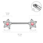 Brustwarzenpiercing Glitzer-Opal Blume 5 Zirkonia Brustpiercing Nippelpiercing Chirurgenstahl viele Farben Stab 1,6/14mm
