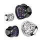 Ohrtunnel Silber Schwarz Herz Zirkonia Clear Bunt Chirurgenstahl Ohrpiercing Ohrschmuck Plug Sattelverschluss 8-16mm