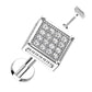 Knorpel Ohrstecker Quadrat Silber Gold Roségold Pavé Zirkonia Clear Piercings Chirurgenstahl Schraubverschluss Stab 6/8mm lang