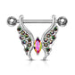 Brustwarzenpiercing Kristall Schmetterling Brustpiercing Nippelpiercing Chirurgenstahl Silber Mehrfarbig Stab 1,6/14mm