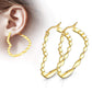 1 Paar Damen HERZ CREOLEN WELLEN-DESIGN Ohrringe Ohrstecker Chirurgenstahl Gold 30/40/50mm