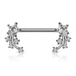 Brustwarzenpiercing Stern-schnuppen Silber Clear Pink Aqua Brustpiercing Nippelpiercing Intimpiercing Chirurgenstahl Stab 16mm