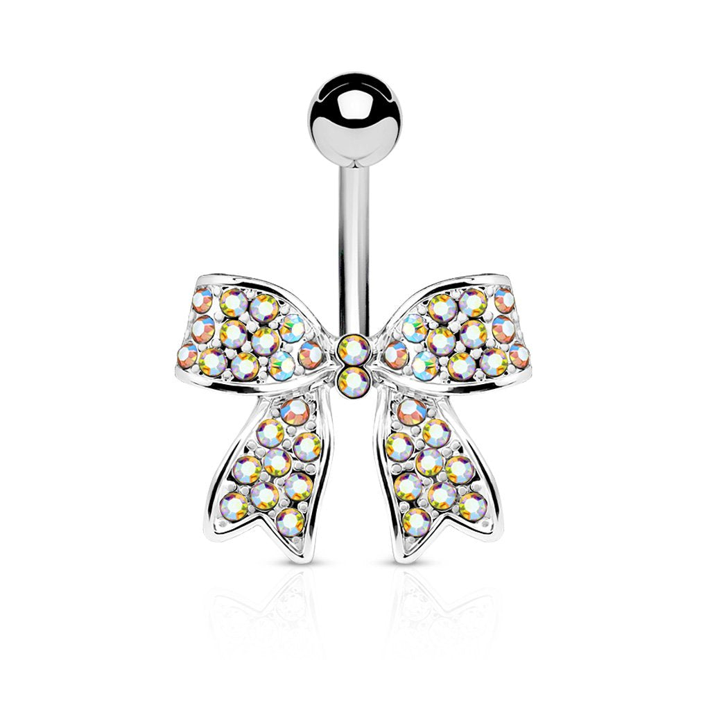 Bauchnabelpiercing 1,6mm 10mm Schleife Nabelpiercing Edelstahl Chirurgenstahl Bananabell Zirkonia e Silber Gold Rosé-Gold