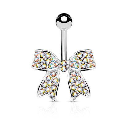 Bauchnabelpiercing 1,6mm 10mm Schleife Nabelpiercing Edelstahl Chirurgenstahl Bananabell Zirkonia e Silber Gold Rosé-Gold