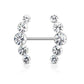 Brustwarzenpiercing 5 runde Kristalle Brustpiercing Intimpiercing Nippelpiercing Chirurgenstahl Silber viele Farben Stab 1,6/16mm