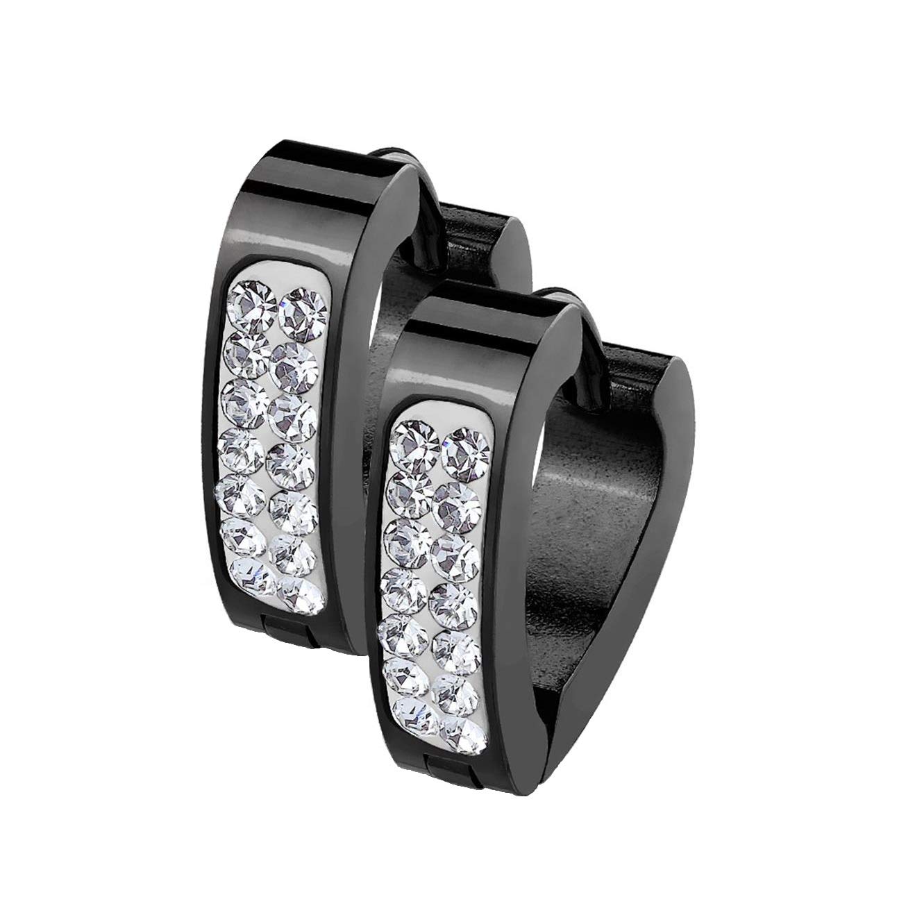 Damen 1 Paar Kristall Triangel Creolen Ohrringe Schmuck Ohrstecker Chirurgenstahl Multicolor