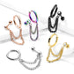 1 Knorpel Ohrstecker Zirkonia Klick-Creole Doppel-Kette Cartilage Labret Piercings Tragus viele Farben Edelstahl Schraubverschluss