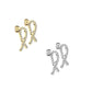 1 Paar Damen Ohrstecker Zirkonia Schleife Clear Chirurgenstahl Ohrringe Ohrhänger Silber Gold
