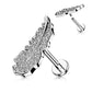 Knorpel Ohrstecker Feder Silber Gold Roségold Pavé Zirkonia Clear Piercings Chirurgenstahl Schraubverschluss Stab 6/8mm lang