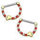 Brustwarzenpiercing 1 Paar ZIRKONIA HALBKREIS Herz Brustpiercing Intimpiercing Edelstahl Silber Gold Stab 1,6mm 12mm