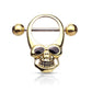 Brustwarzenpiercing Totenkopf Enamel-Augen Brustpiercing Nippelpiercing Chirurgenstahl Gold Silber Schwarz Stab 1,6/16mm