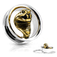 Ohrtunnel Goldene Kobra Silber 10-25mm Ohrpiercing Edelstahl Ohrschmuck Screw Fit Flesh Plug Schraubverschluss