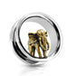 Ohrtunnel Goldener Elefant Silber 10-25mm Ohrpiercing Edelstahl Ohrschmuck Screw Fit Flesh Plug Schraubverschluss