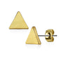 1 Paar Ohrringe Set Stecker Edelstahl Chirurgenstahl Dreieck gebürstet silber roségold gold