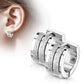 1 Paar Damen CREOLEN 2 sandgebürstete Streifen Ohrringe Ohrstecker Chirurgenstahl Silber 7mm
