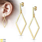 1 Paar Damen Ohrstecker Balken Anhänger Diamant-Design Ohrringe Chirurgenstahl Steckerverschluss Silber Gold