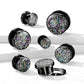 Ohrtunnel Regenbogen Fossilien Schwarz Chirurgenstahl Ohrpiercing Ohrschmuck Plug Screw Fit Schraubverschluss 6-25mm