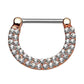 beyoutifulthings Bogen ZIRKONIA-Reihen Brustwarzenpiercing Intimpiercing Brustpiercing Edelstahl Gold Silber ROSÉ 1,2mm/1,6mm 12mm klick-Verschluss