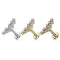 Knorpel Ohrstecker Silber Gold Roségold Pavé Zirkonia Clear Piercings Chirurgenstahl Schraubverschluss Stab 6/8mm lang