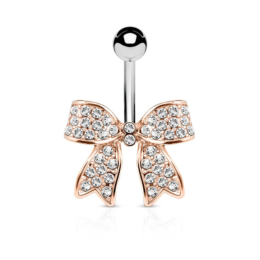 Bauchnabelpiercing 1,6mm 10mm Schleife Nabelpiercing Edelstahl Chirurgenstahl Bananabell Zirkonia e Silber Gold Rosé-Gold