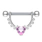 Brustwarzenpiercing GROSSES Herz Intimpiercing Brustpiercing Edelstahl Silber Gold Roségold Clear Pink Stab 1,6mm 12mm