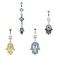 Bauchnabelpiercing Hamsa-Hand Anhänger 1,6mm 10mm Nabelpiercing Chirurgenstahl Bananabell Zirkonia 14 Karat Gold Silber Clear Aqua