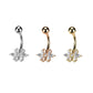 Bauchnabelpiercing Florales Design Marquise Zirkonia Clear Nabelpiercing Chirurgenstahl Bananabell Stab-länge 10mm