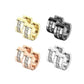 1 Paar Damen CREOLEN 4 Zirkonia Clear Ohrringe Ohrstecker Chirurgenstahl Gold Schwarz Silber Roségold 7mm