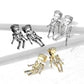 1 Paar Damen e Skelett Anhänger Ohrstecker Ohrringe Silber Gold Schwarz