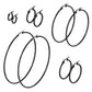 1 Paar Damen CREOLEN Ohrringe Ohrstecker Chirurgenstahl Schwarz 10 15 20 25 30 35 40 45 50 55 60 65 70 75 mm