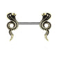 Brustwarzenpiercing Vintage Kobra Brustpiercing Nippelpiercing Chirurgenstahl Antik-Gold Antik-Silber Stab 1,6/14mm